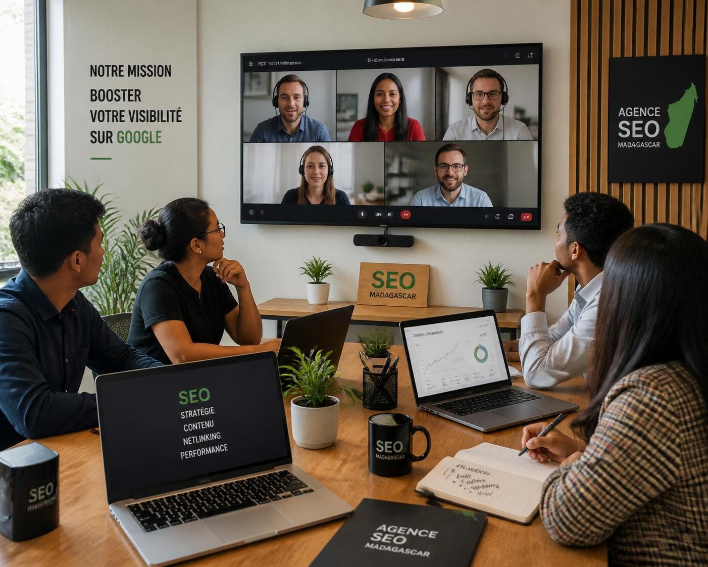 agence de consultants seo à madagascar, spécialisée dans le placement d'assistants virtuels pour aider les entrepreneurs à améliorer leur performance et maximiser leur succès en ligne.