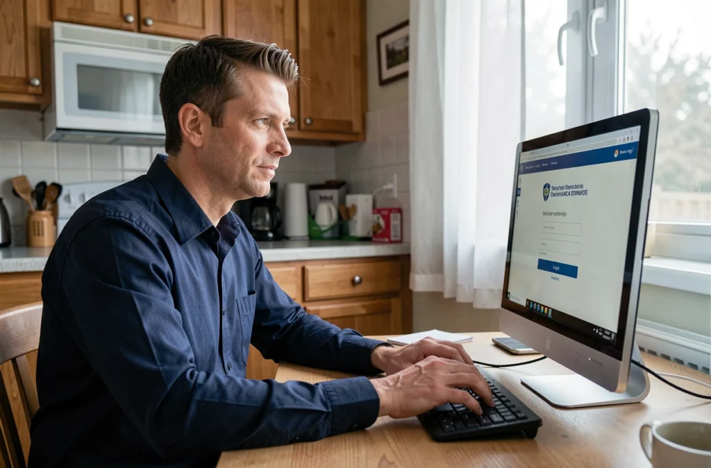 Enseignant accédant à l'intranet académique d'Amiens en toute sécurité depuis son domicile