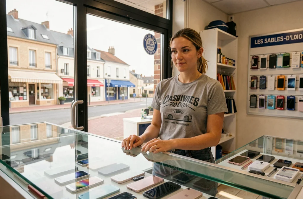 Boutique Cash and Repair aux Sables-d'Olonne avec technicienne et téléphones reconditionnés